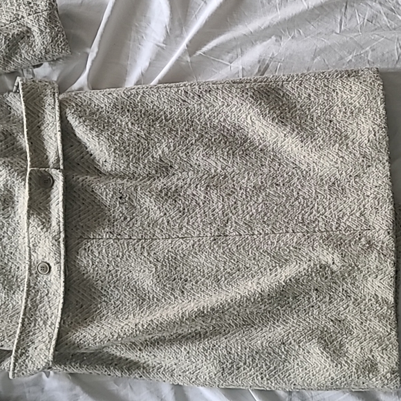 Tweed gray & cream vintage wool blend trench coat. Freddi Gail made in U… - Picture 9 of 14